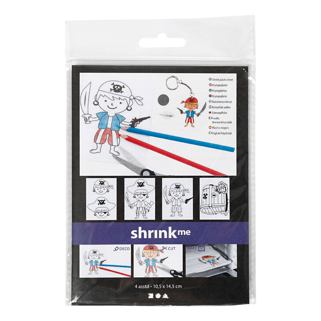 Creativ virksomhed https: www.cchobby.nl sheets-shrink-foil-with-motifs-pirate-sheet-10-5x14-5-cm-thickness-0-3-mm-matt-transparent-4-sheet-1-box