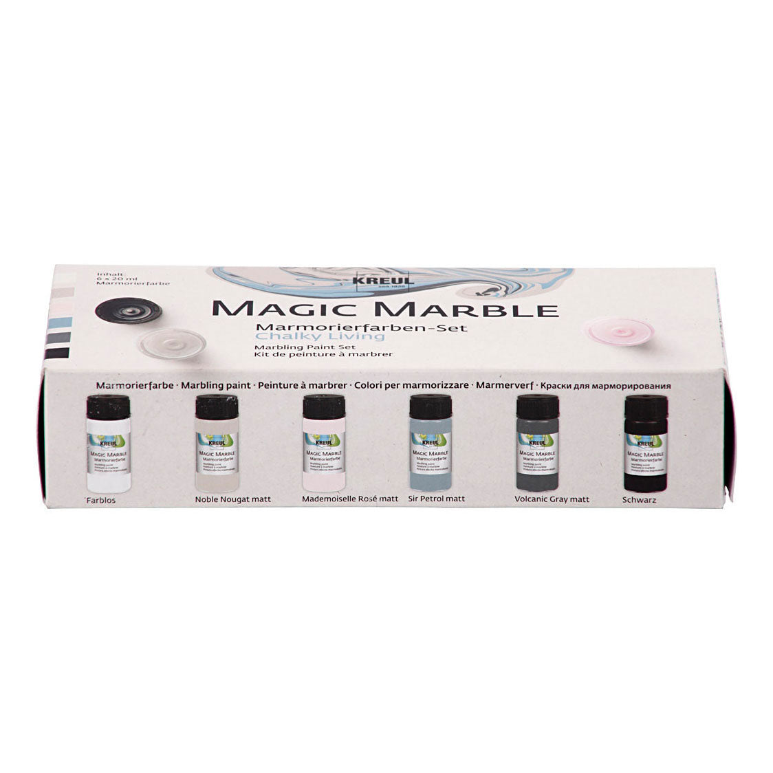 Creativ Company Magic Marble Paint Pastel Colours, 6x20ml