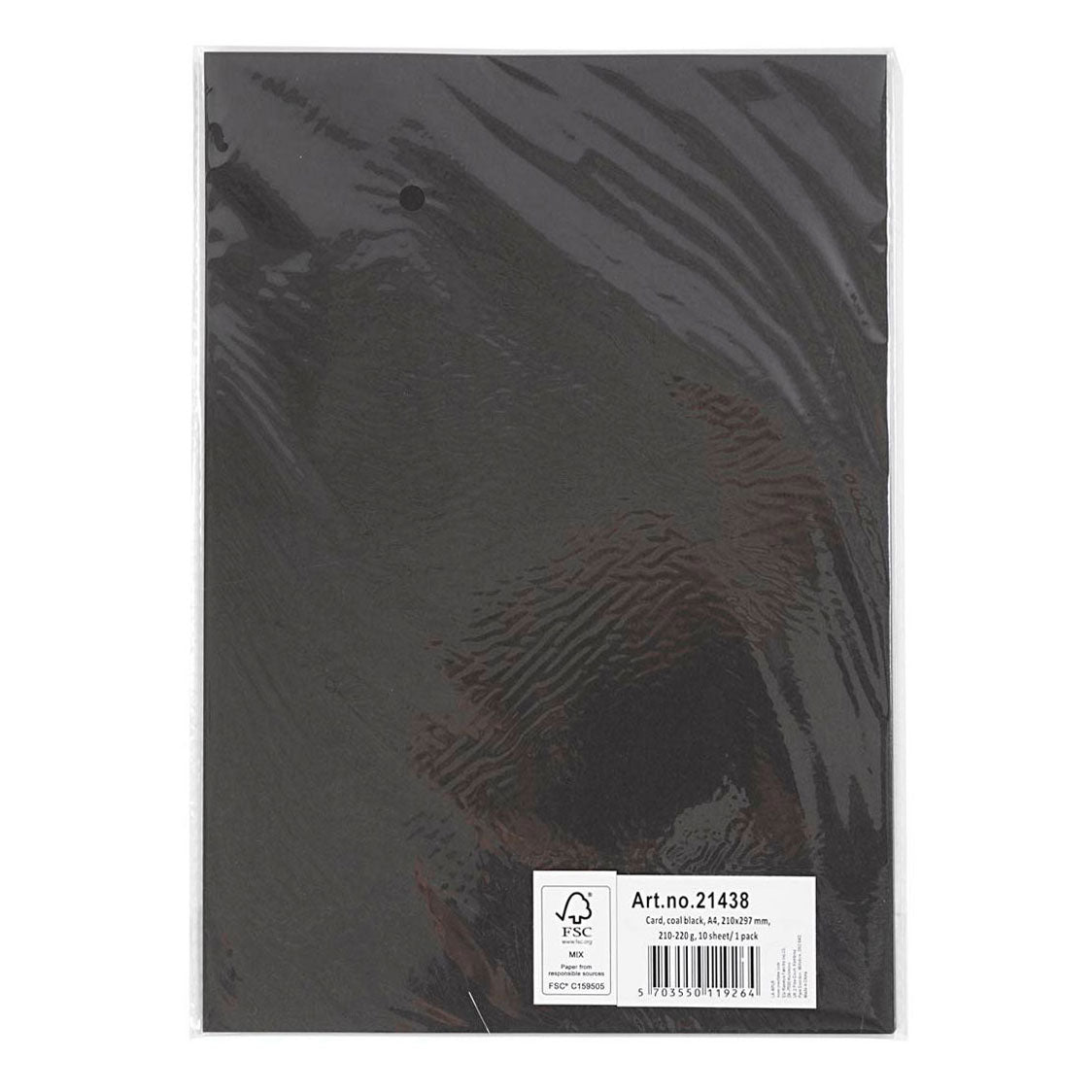Creativ Company Colored Cardboard Black A4, 210-220g, 10 ark