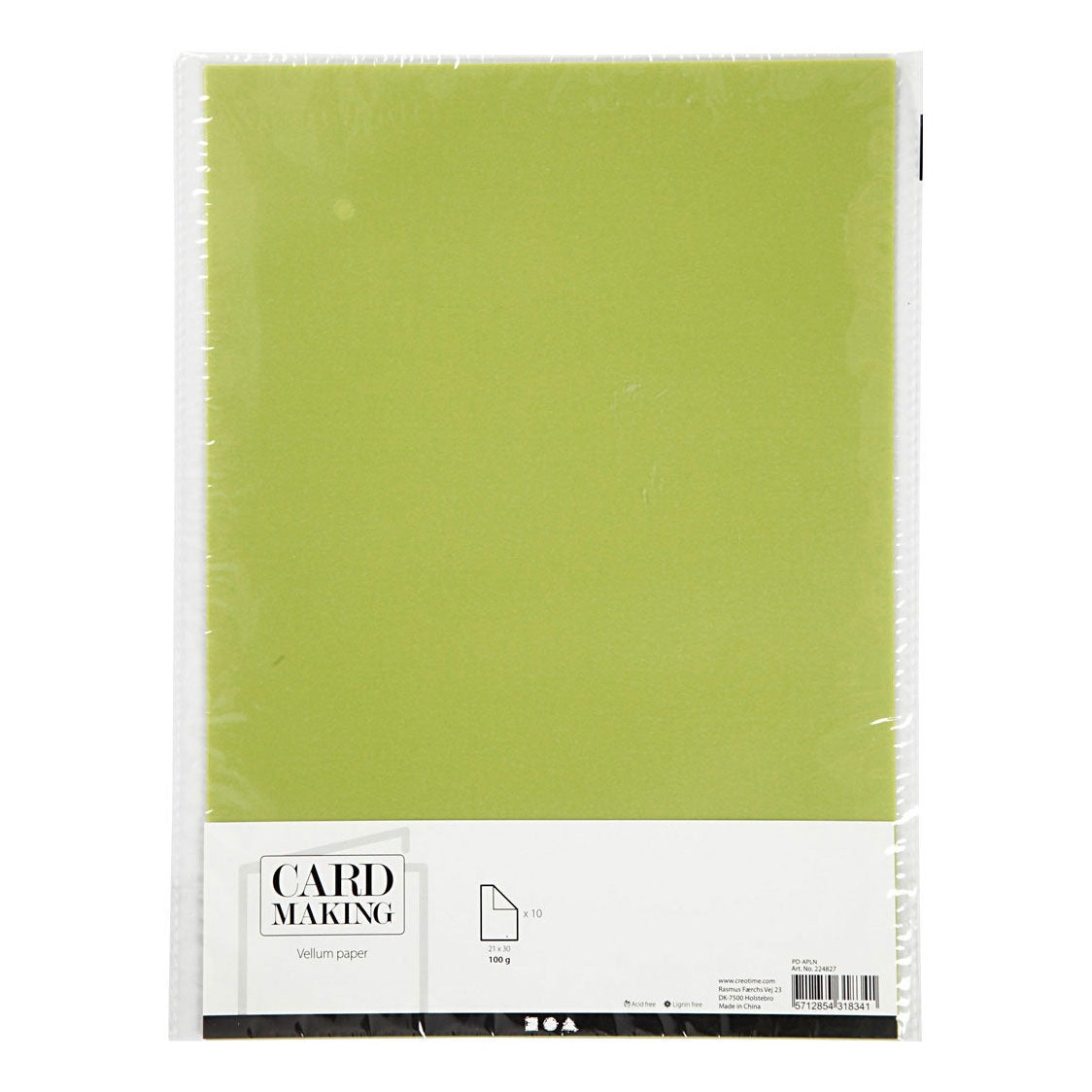 Creativ Company Vellum Paper A4 Light Green, 10 Sheets