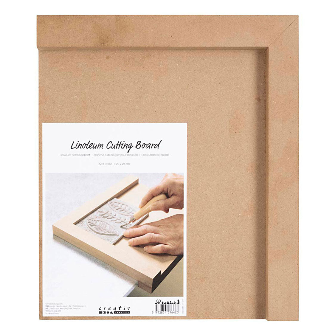 Creativ Company Wooden Linoleum Holder Right -handed, 29x25cm