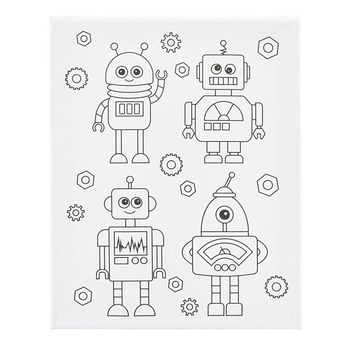 Creativ virksomhed https: www.cchobby.nl malerlærred-med-tryk-robotter-d-1-6-cm-dimensioner-24x30-cm-360-gr-1-piece