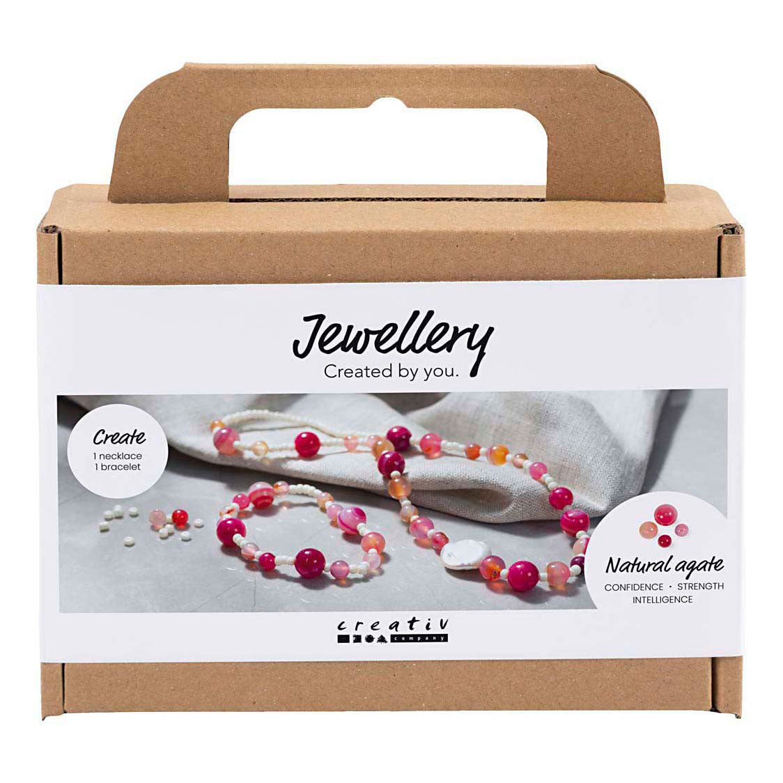 Kreativ virksomhed https: www.cchobby.nl mini-hobbyset-smykker-halskæde-og-armbånd-pink-1-box
