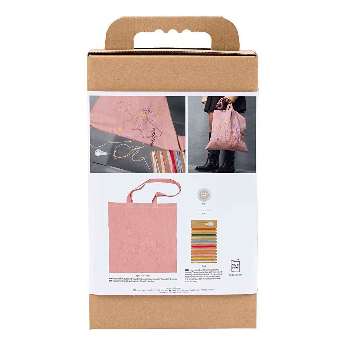 Creativ virksomhed https: www.cchobby.nl hobbyset-embroidery-carrier-bag-lightpink-1-box