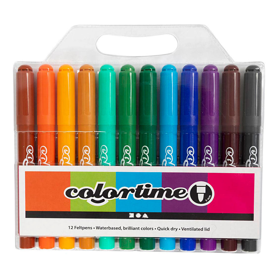 Creativ company colortime tuscher - stregbredde 5 mm - 12 stk..
