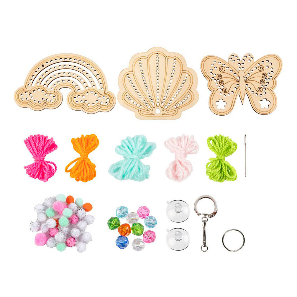 Kreativ virksomhed https: www.cchobby.nl mini-hobbyset-embroidery-butterfly-shell-rainbow-various-colors-1-box