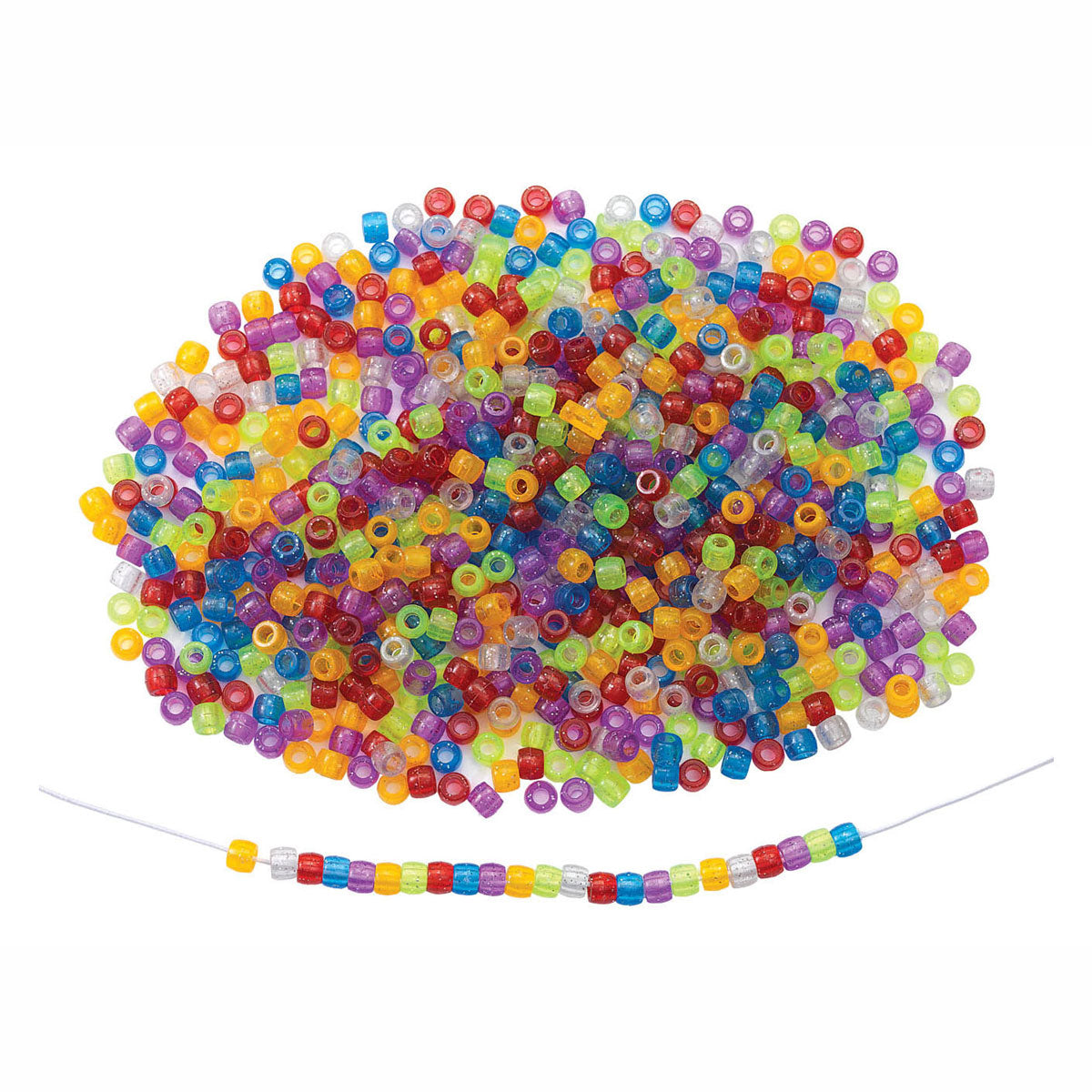 Farver - glitter perler farve i pose, 453 gram