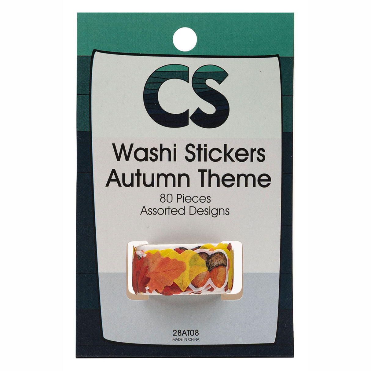 Farver - washi stickers efterårstema på rulle, 80 stk.