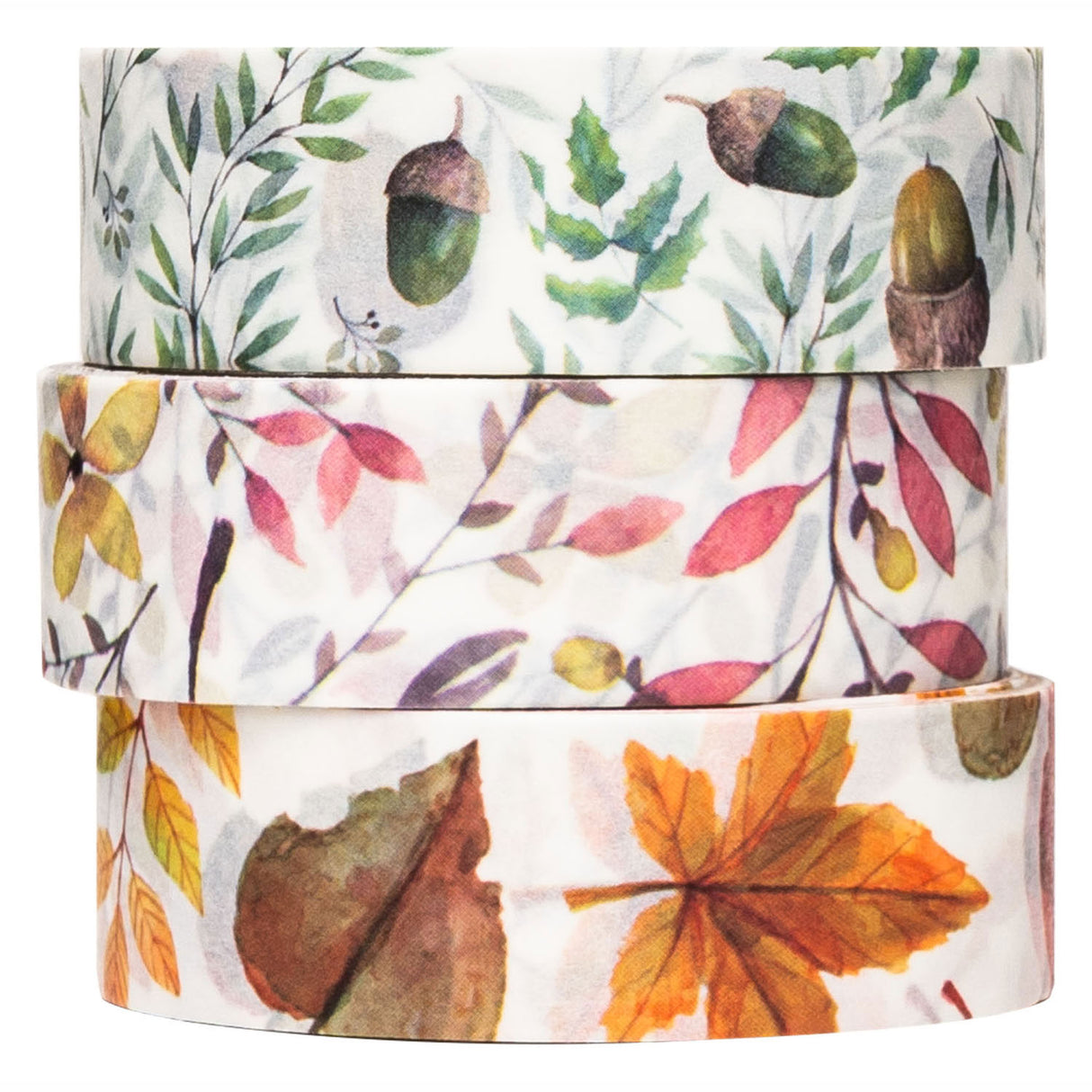 Farver - washi tape herfstbladjes 3 roller, 5mtr.