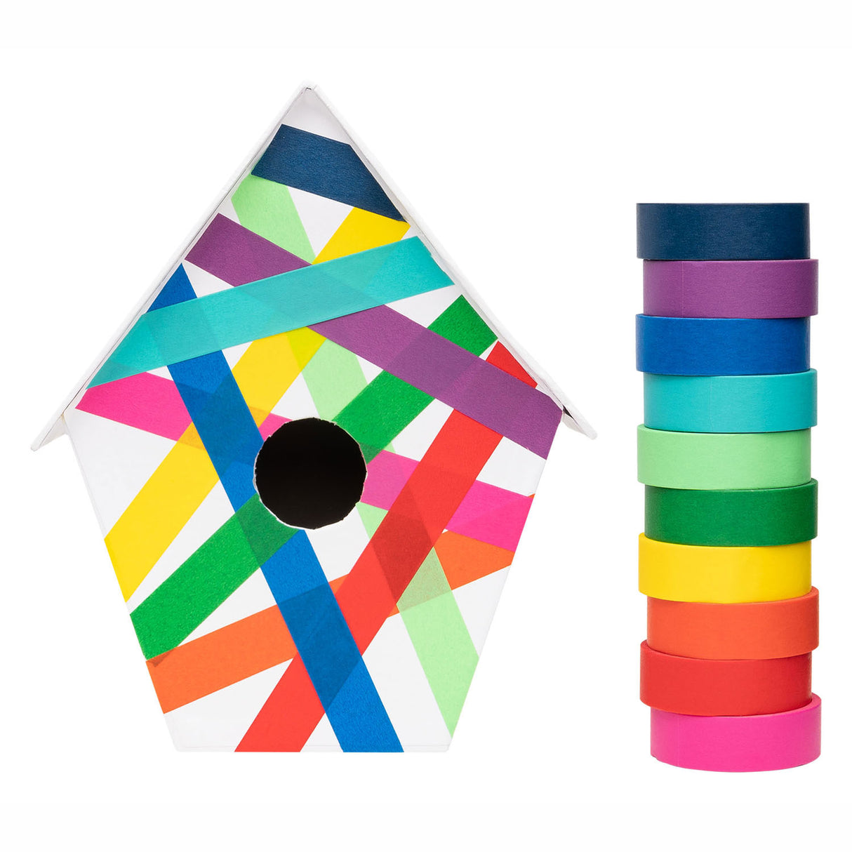 Farver - washi tape ensfarvede, 10 x 500 cm
