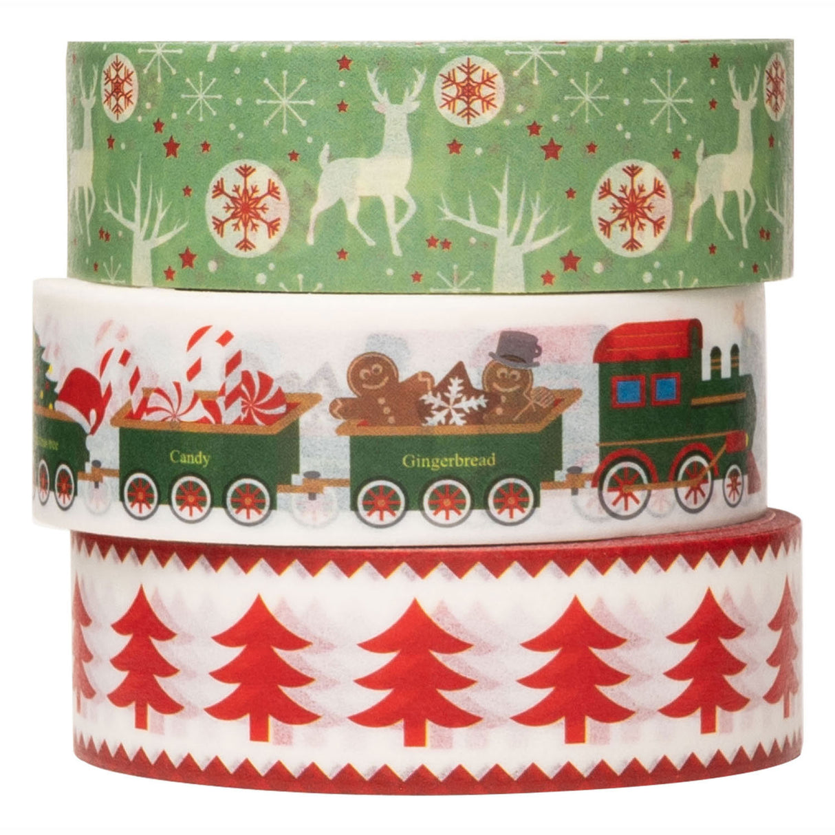 Farvninger - washi tape jul 3 ruller, 5 mtr.