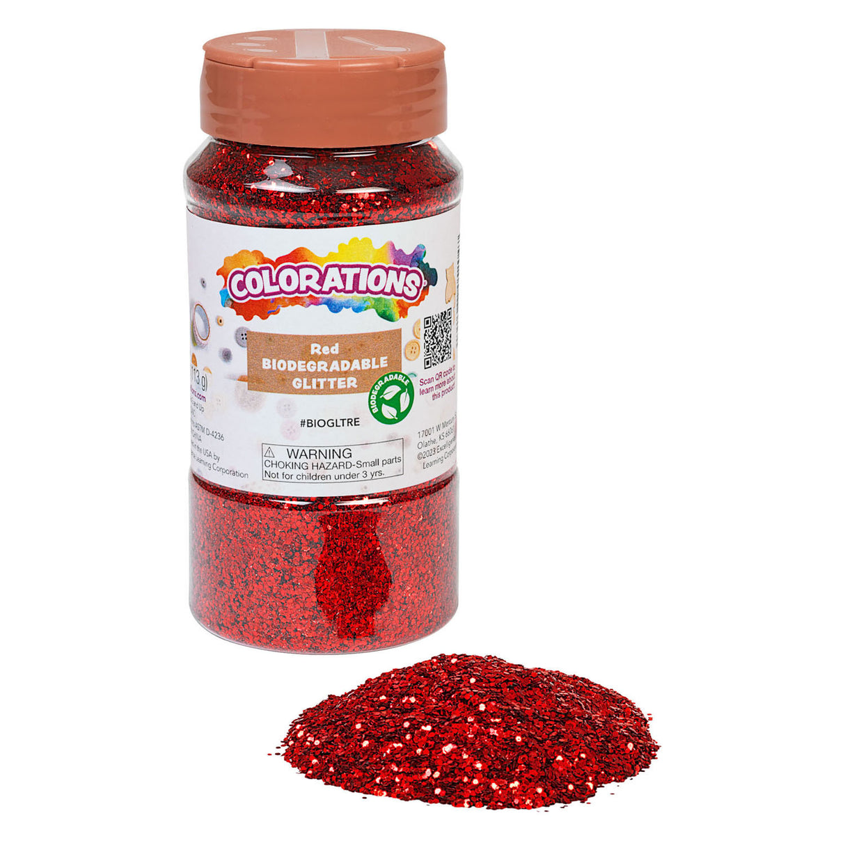 Farver - biologisk nedbrydeligt glimmer - rød, 113 gram