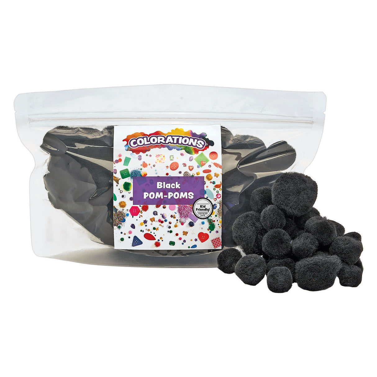 Farve - Pom Poms sort, 100 ..