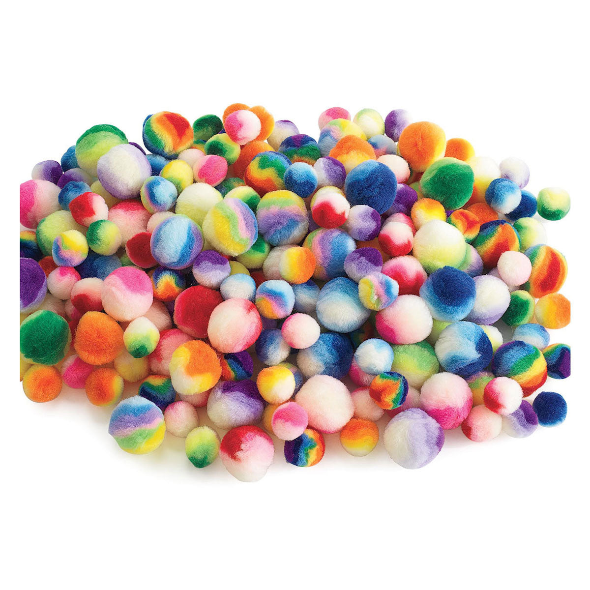 Farvning - Regenboog stribede pom poms, 180st.