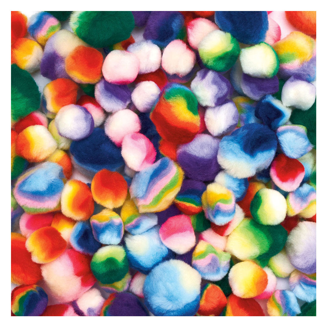Farvning - Regenboog stribede pom poms, 180st.