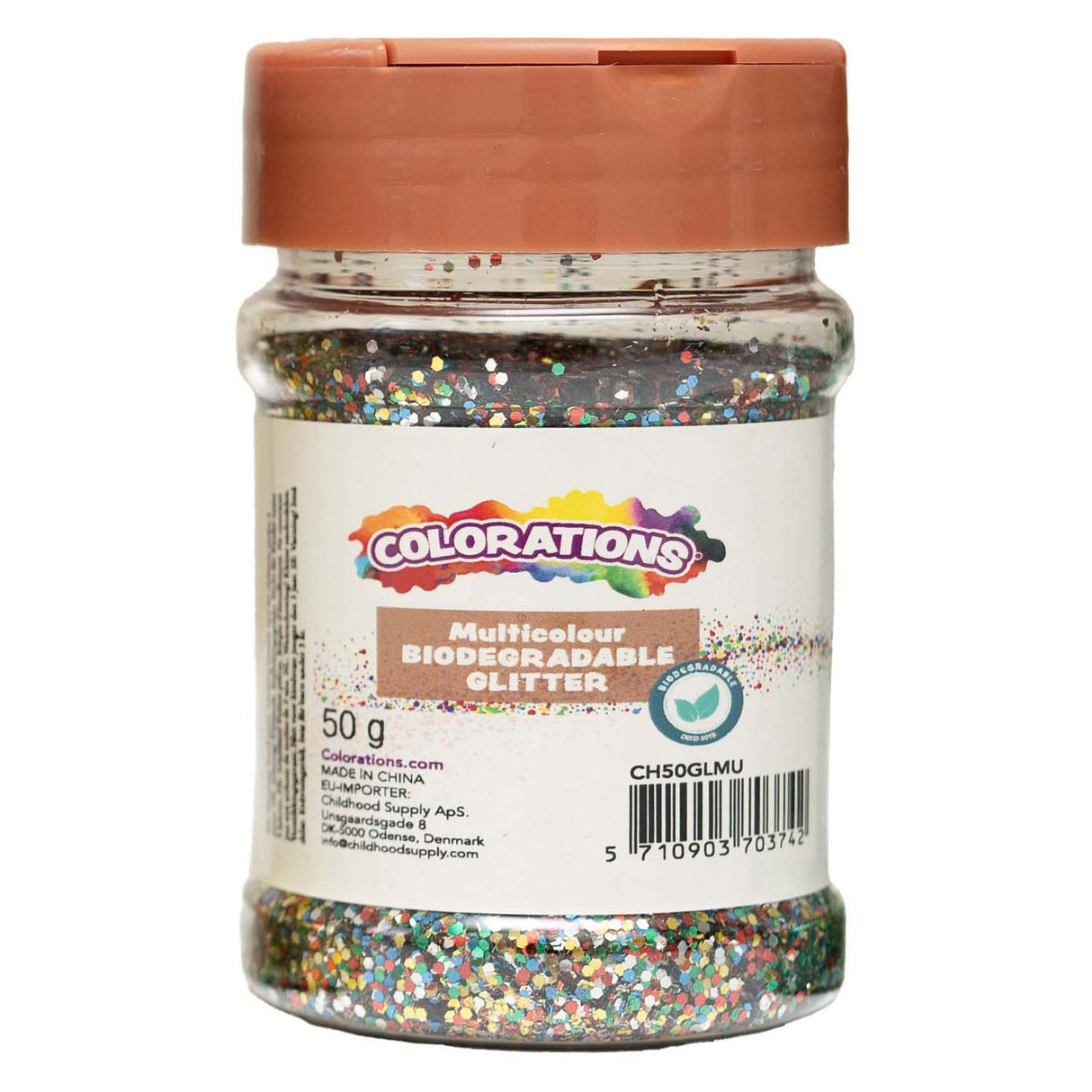 Farver - biologisk nedbrydeligt glitter multifarver - 50g
