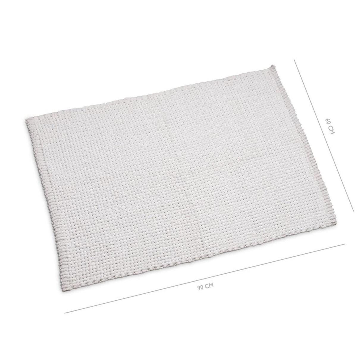 Wicotex bademåtte klassisk fletning 60x90 hvid