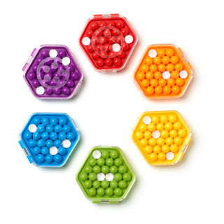 Smartgames IQ mini hexpert - tænkespil rejsepuslespil i lommestørrelse - 120 opgaver med sekskantet gitter - pædagogisk solospil - fra 7 år