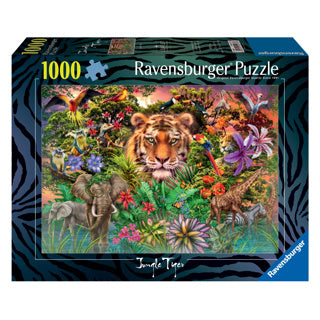 Umærket uden mærke ravensburger | puslespil | jungle tiger | 1000 stk