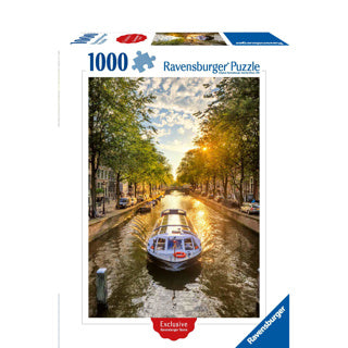 Ravensburger puslespil Amsterdam kanalbåd 1000 brikker puslespil.