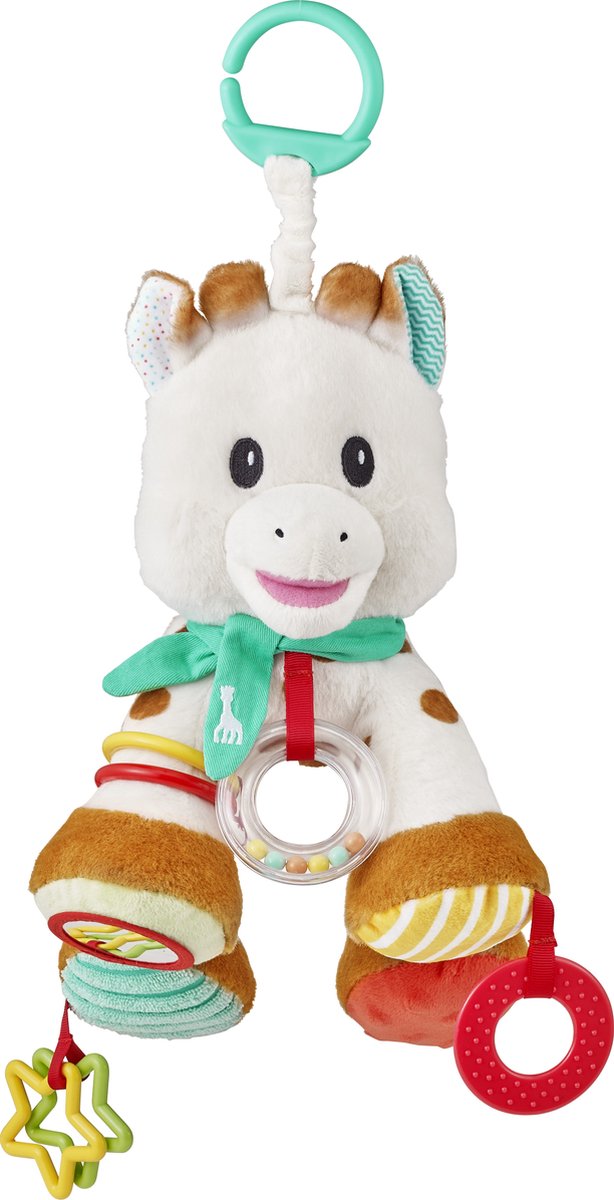 Sophie the giraffe aktivitet krammetøj - gribelegetøj - babylegetøj - barselsgave - baby shower gave - fra 0 måneder - 23 cm - hvidbrun flerfarvet