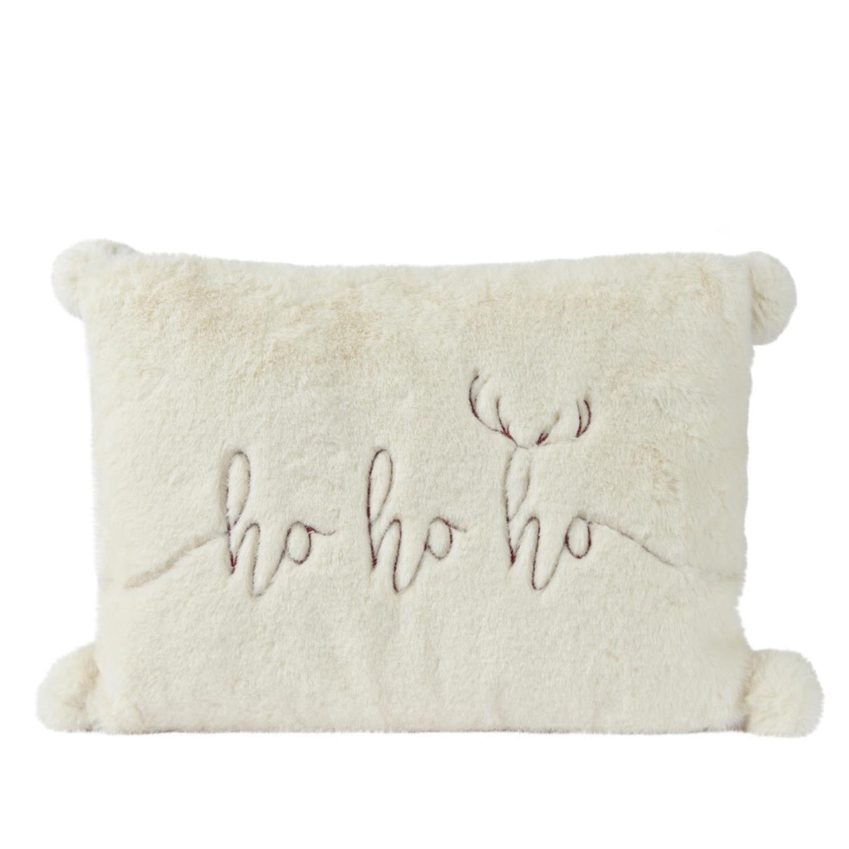 Decoris pyntepude med juleprint polyester hvid 30x40cm
