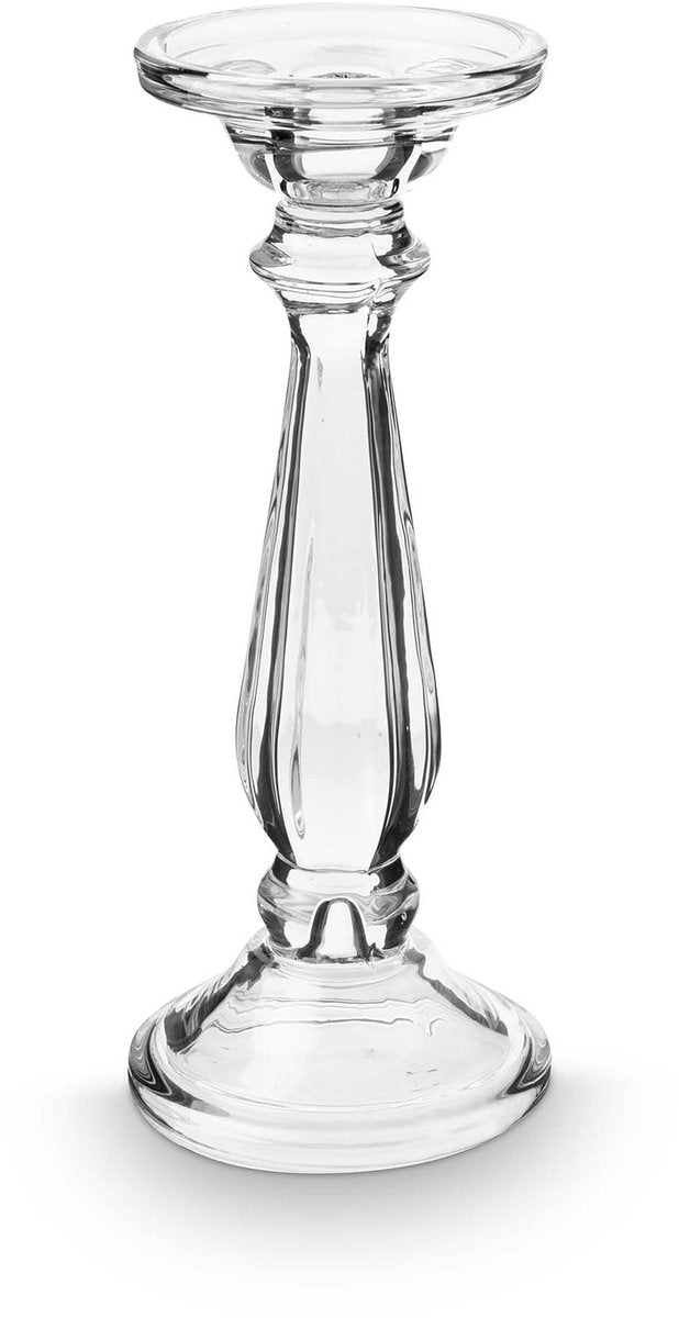 Vtwonen - kandelaar - transparant - glas - 9.9x25cm