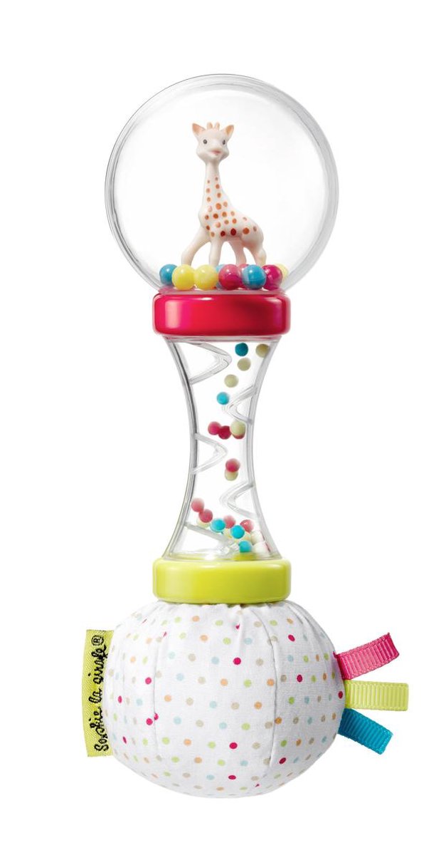 Sophie the giraffe blød maracas rangle - babylegetøj - barselsgave - baby shower gave - i hvid gaveæske - fra 3 måneder - 6x6x17 cm
