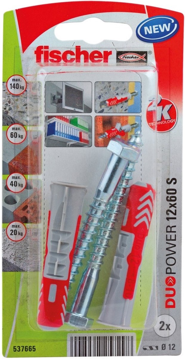 Fischer universalstik med skrue - 12x60mm