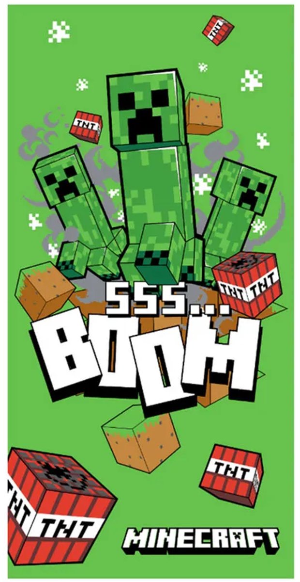 Minecraft håndklædetræ 70 x 140 cm - bomuld