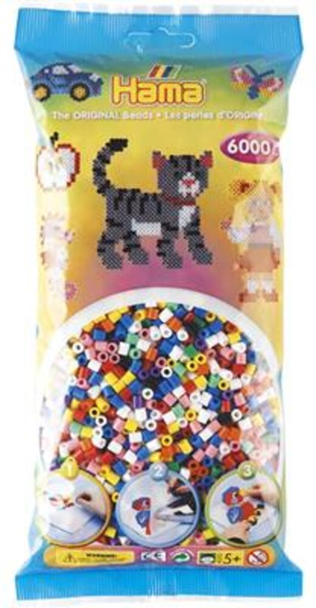 Hama midi strygeperler farvemix (00), 6000 stk.