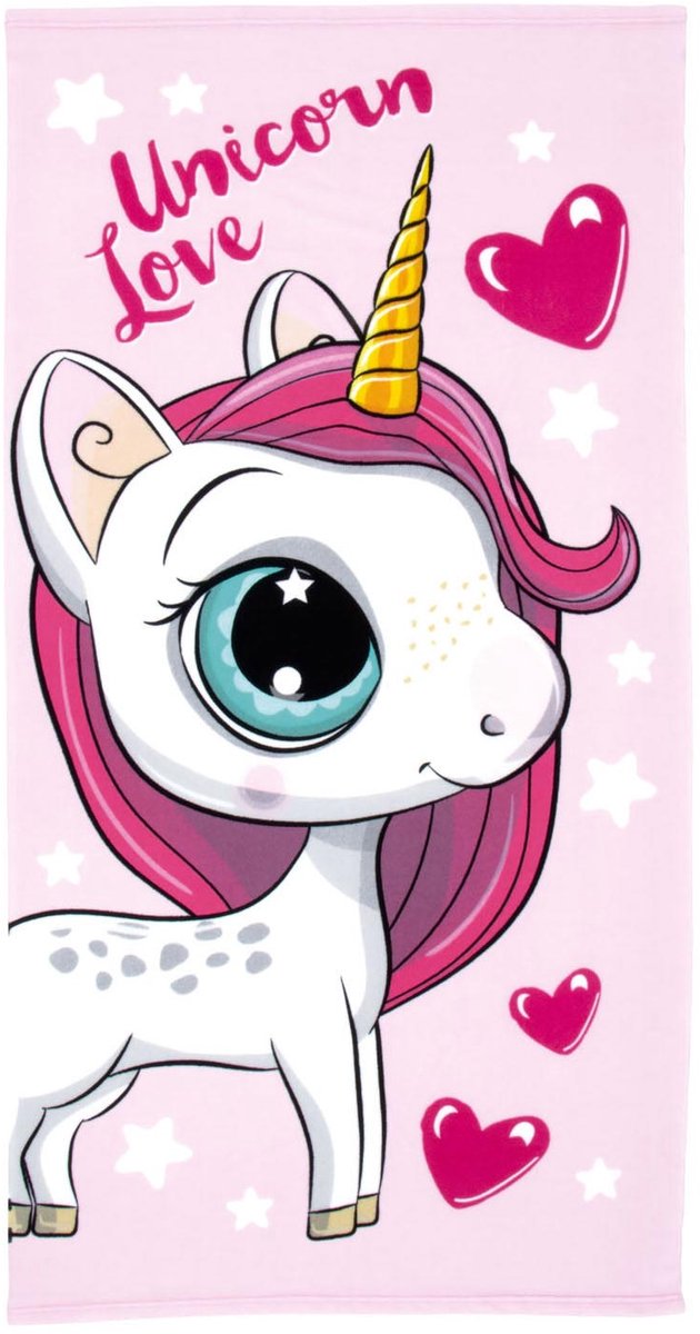 Badehåndklæde unicorn love, 70x140