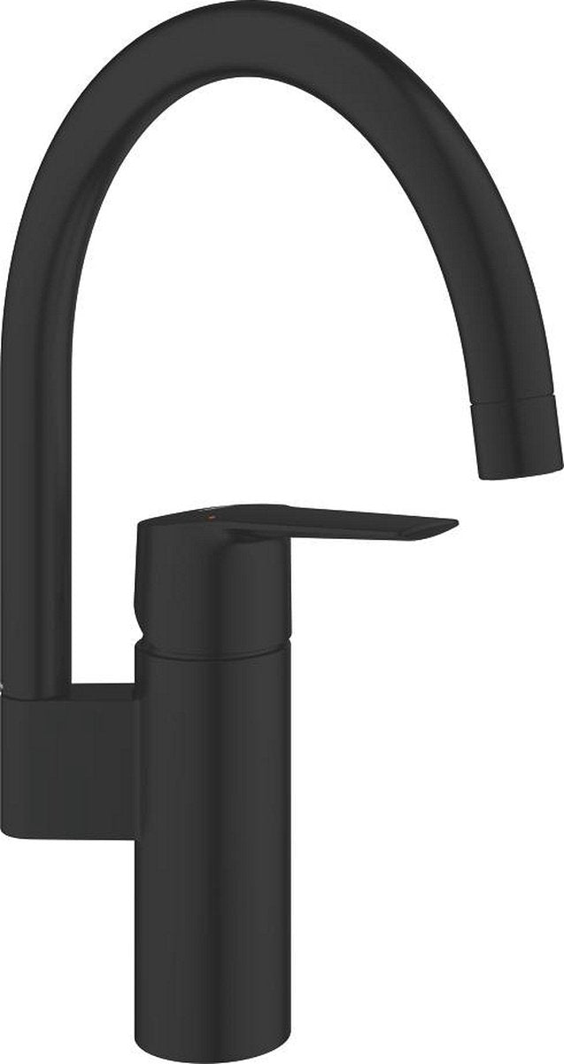 Grohe quickfix start etgrebs køkkenarmatur - høj C-formet tud - mat sort