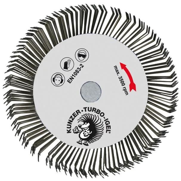 Kunzer stahldrahtrundbürste turbo igel rund børste med dorn m14 d=100mm stål
