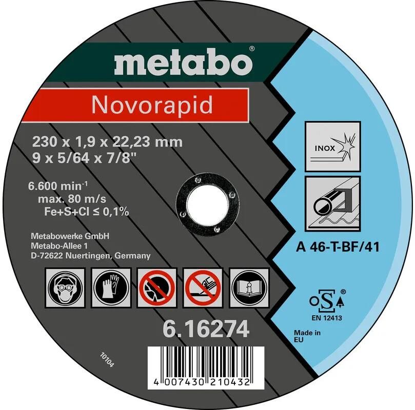 Metabo tilbehør metabo skæreskive novorapid skæreskiver 115x1.0x22 metabo