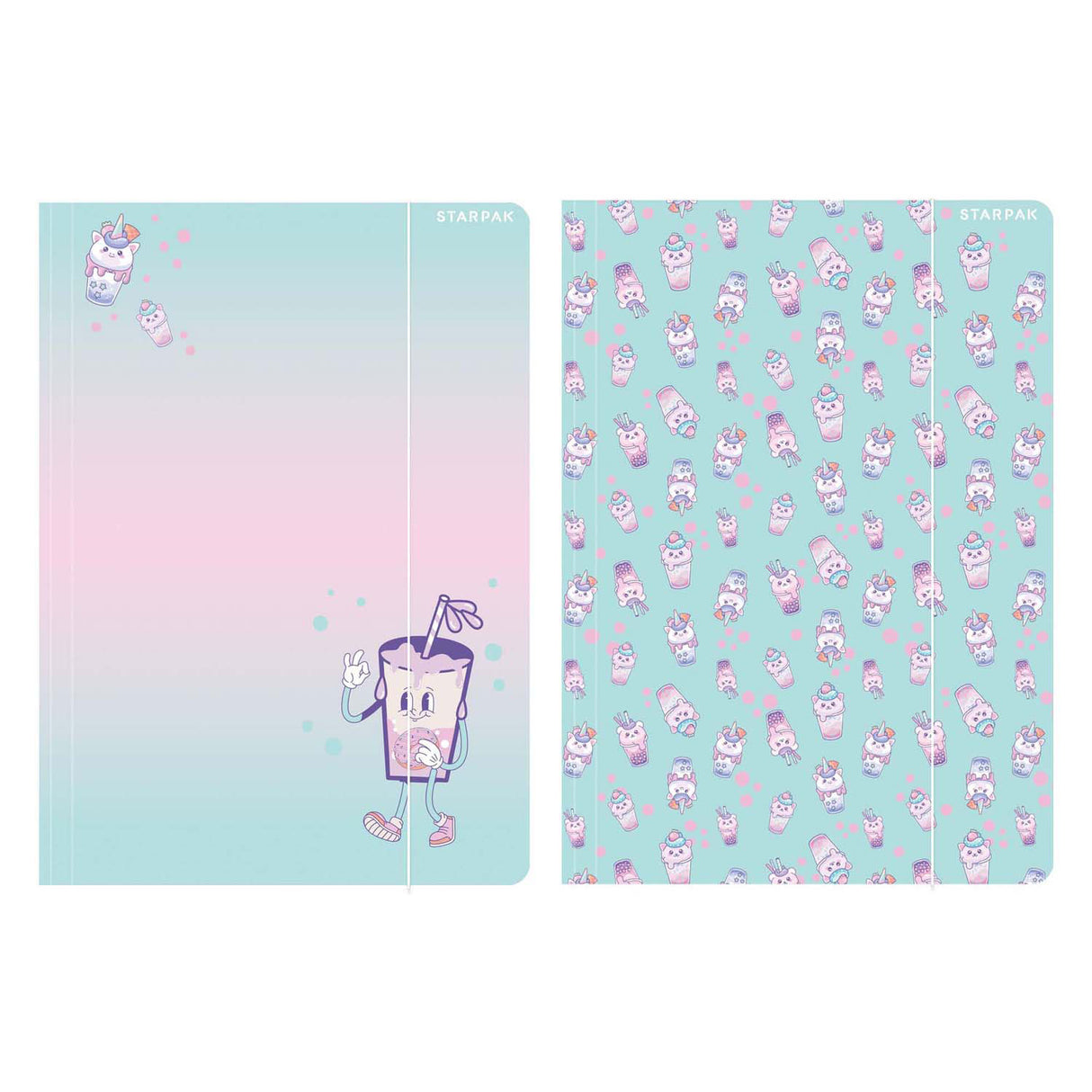 Mappe med elastisk A4 bubble tea