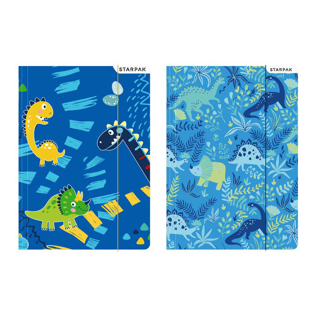 Mappe med elastisk a4 dinosaur