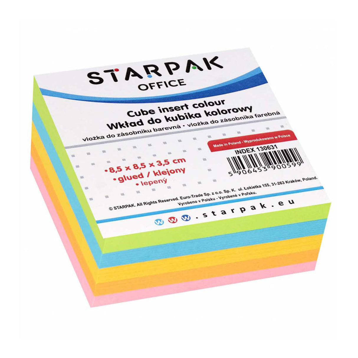 Farvede sticky notes 85x85mm