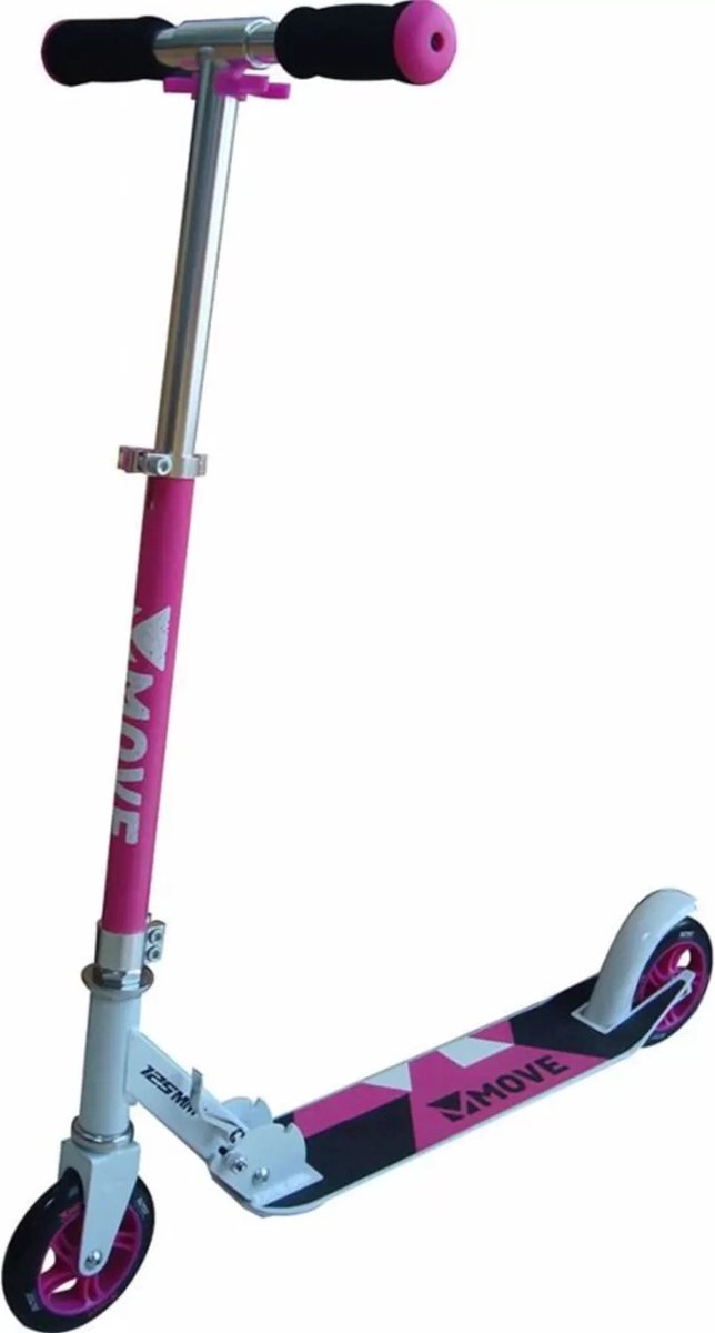 Move scooter - scooter 125 pink - pink hvid - 125mm - foldbar - højdejusterbar - fra 3 år