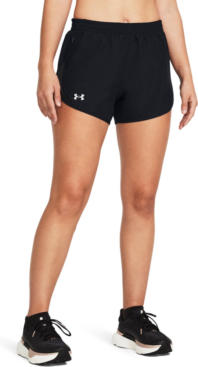 Under armour ua fly by 3'' shorts-blk damesportsbukser - sort - hvid - reflekterende