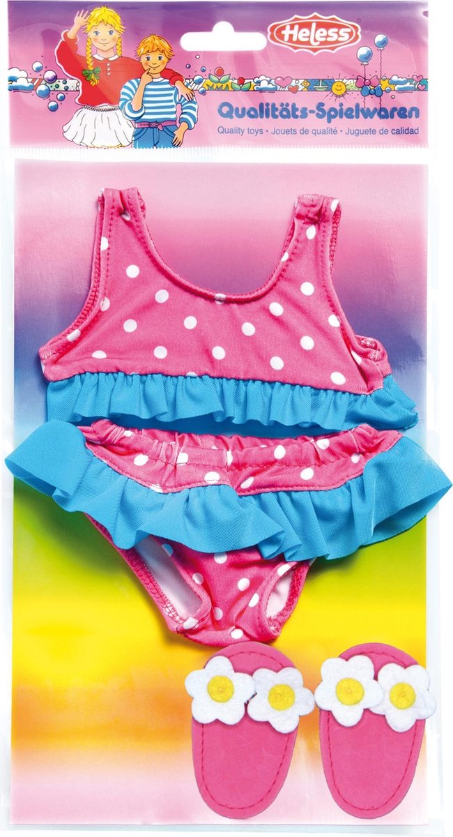 Heless dukkebikini med hjemmesko, 35-45 cm