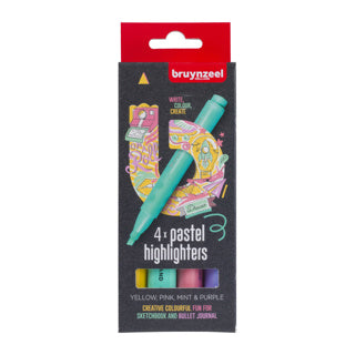 Bruynzeel highlighter sæt pastel 4 farver