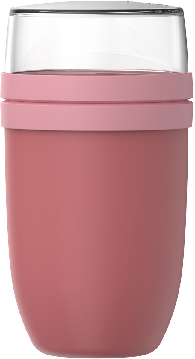 Mepal lunchpot xl ellipse - 750 + 300 ml - yoghurtbeker en muesli beker to go - geschikt voor vriezer. magnetron en vaatwasser - vivid mauve