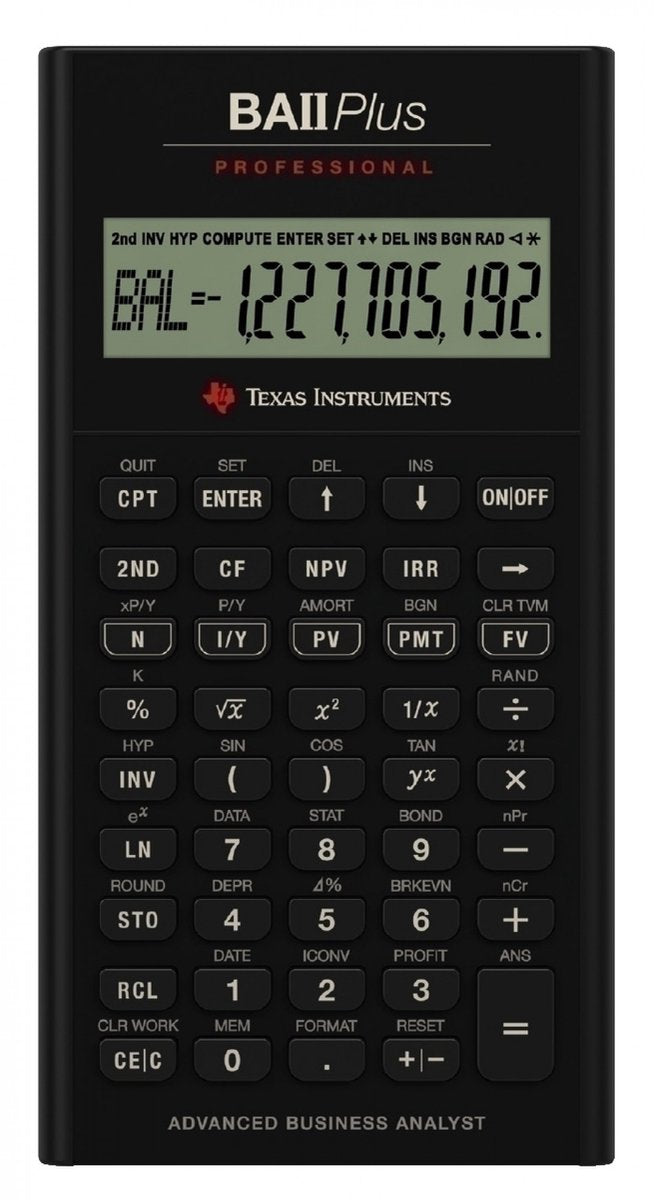Texas instruments texas finansiel lommeregner ba ii plus professionel