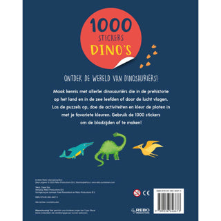 Bog klistermærke bog 1000 klistermærker dinosaurer | 2 stk