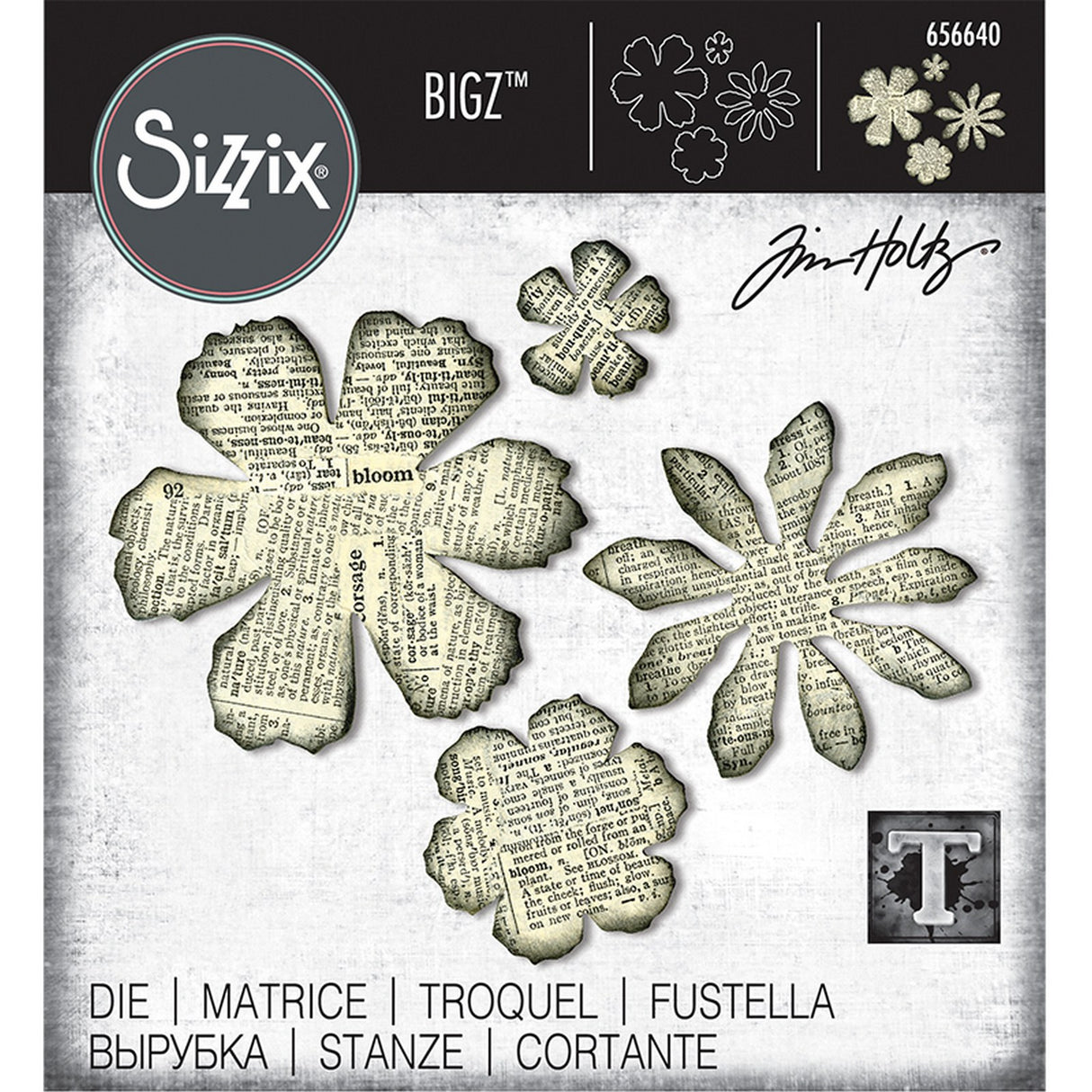 Sizzix • tim holtz bigz die lasede blomster