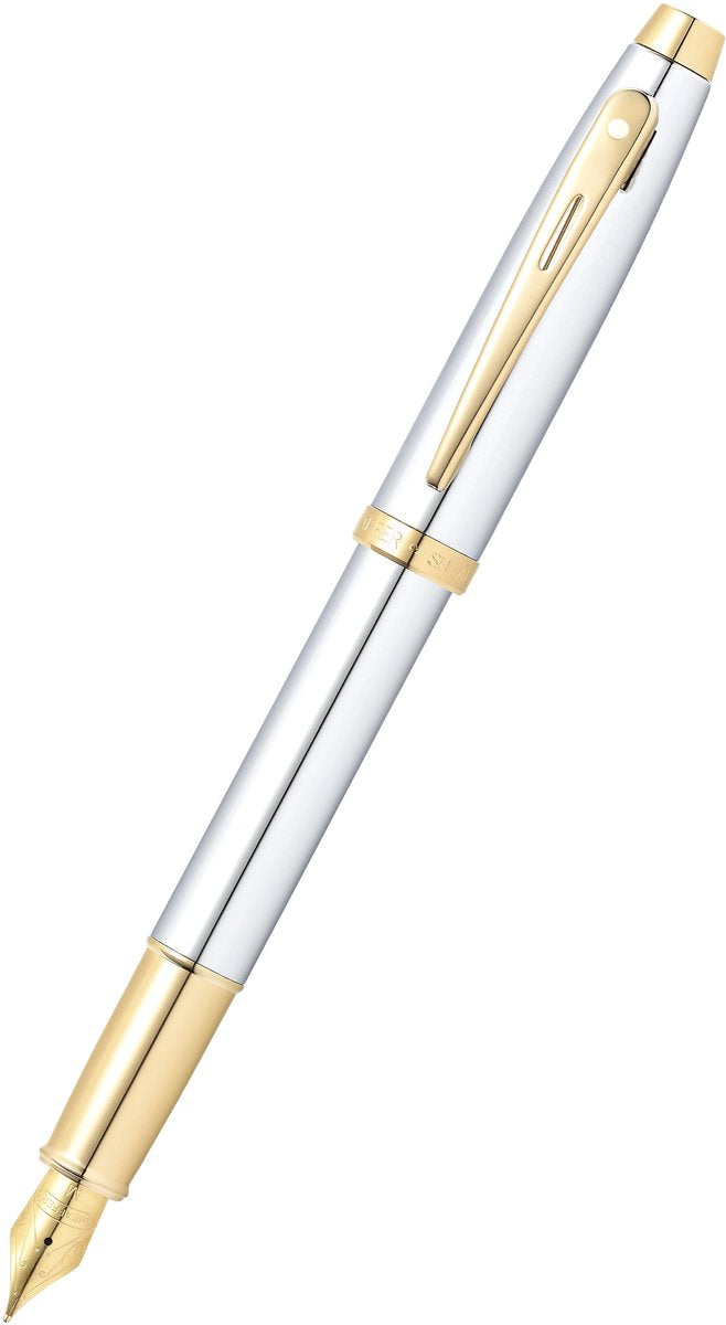 Sheaffer fyldepen - 100 e9340 - f - lys krom guld tone - sf-e0934043