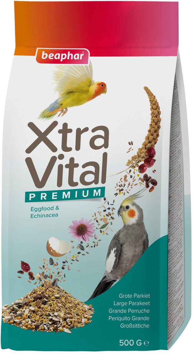 Xtravital beaphar stor parakit - fuglefoder - 500 g