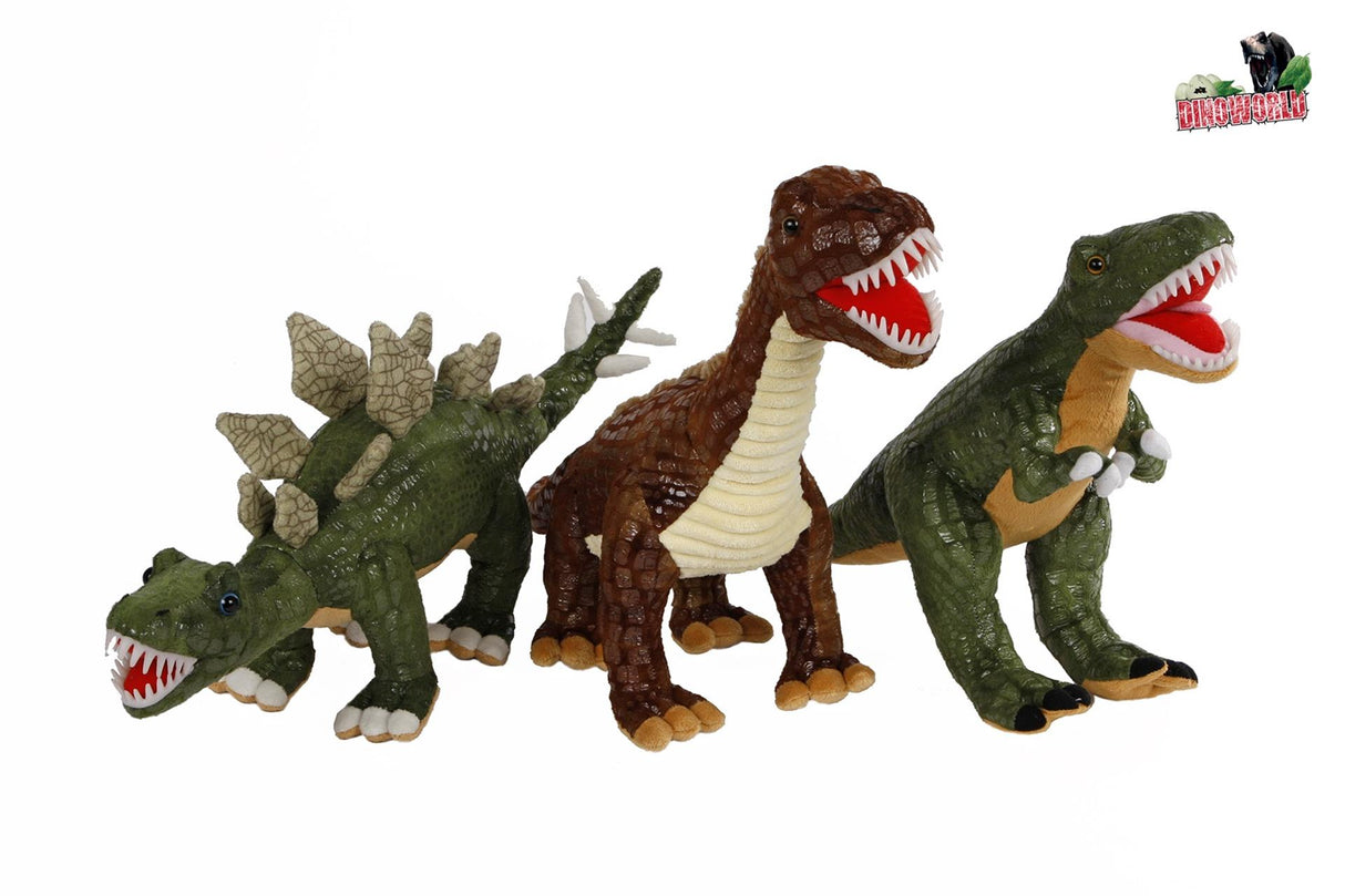 Dinoworld dinosaur plys med plastik tænder 50-60cm