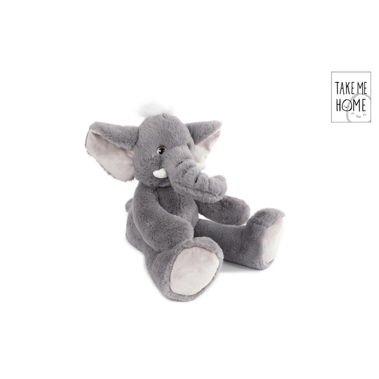 Tag mig hjem elefant plys s grå 22x36cm